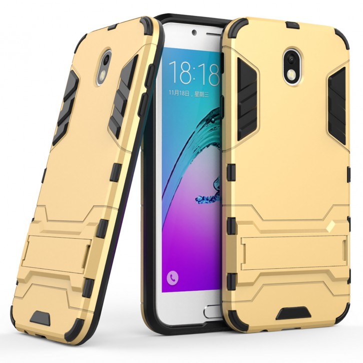 COOVY® Cover for Samsung Galaxy J7 SM-J730GM / SM-J730F/DS (Model 2017) /  J7 pro bumper case, double layer plastic + TPU silicone, extra strong,  anti-shock, stand function | -BHA0167