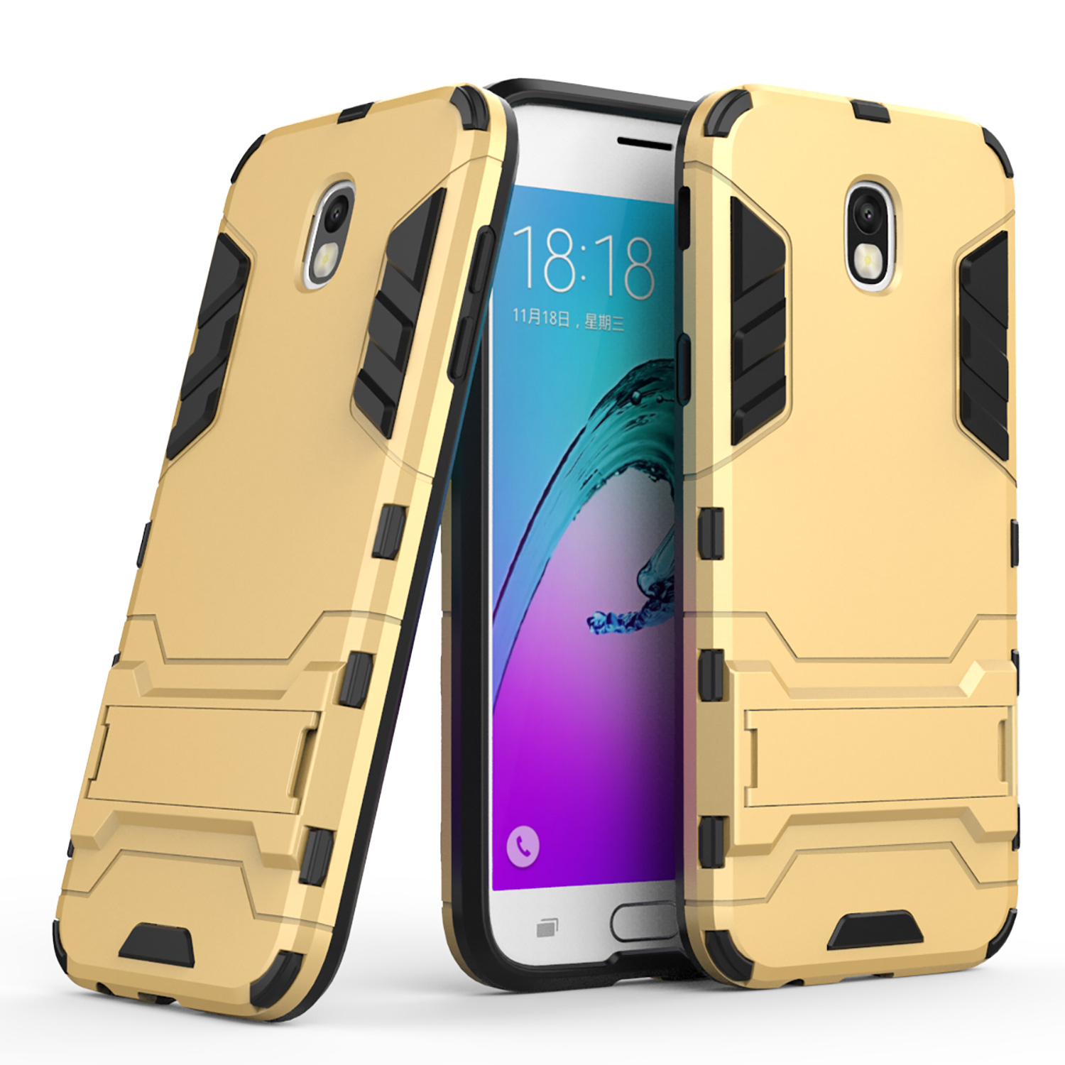 Coovy Cover For Samsung Galaxy J5 Sm J530 Sm J530f Ds Model 17 J5 Pro Bumper Case Double Layer Plastic Tpu Silicone Extra Strong Anti Shock Stand Function Bha0164