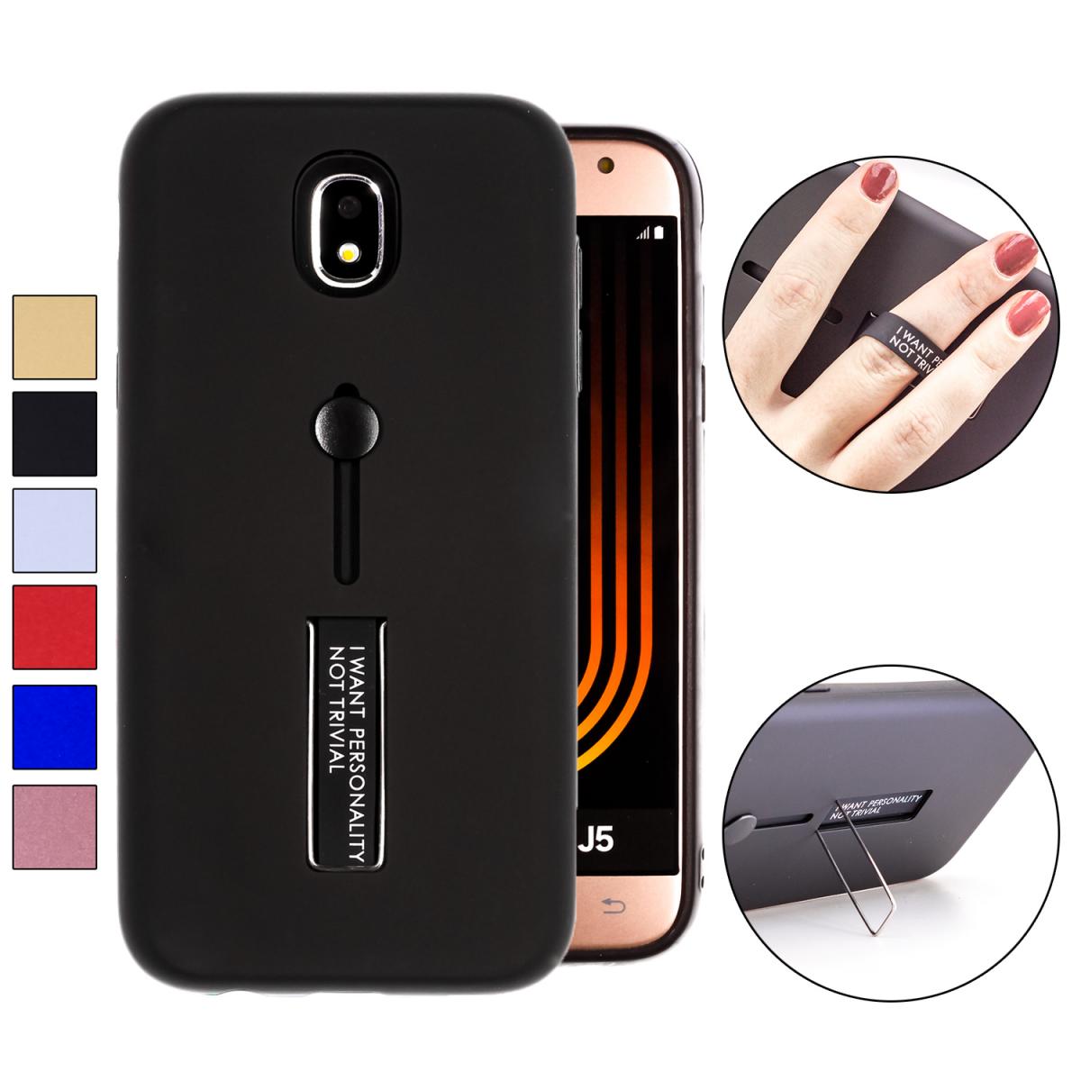 Coovy Cover For Samsung Galaxy J5 Sm J530 Sm J530f Ds Model 17 J5 Pro Bumper Case Double Layer Plastic Tpu Silicone Strong Anti Shock Finger Holding Strap Kickstand Bha0514